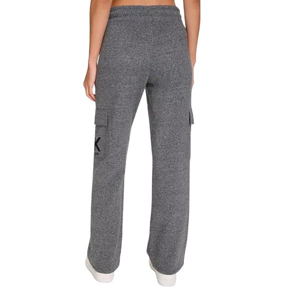 Calvin Klein Women's Active Embroidered-Logo Cargo Pants BLK HEATHER NWT SIZE L - Picture 2 of 10